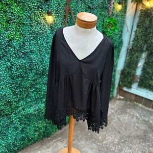 Black top with lace accents!